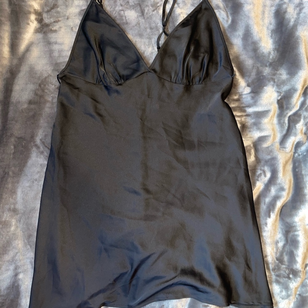 Black Satin Slip Dress